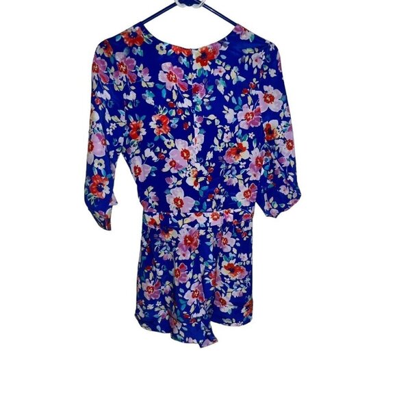 Yumi Kim x Revolve Liz Blue Love Potion Floral Romper Size XS Belted Pockets New - Picture 6 of 12